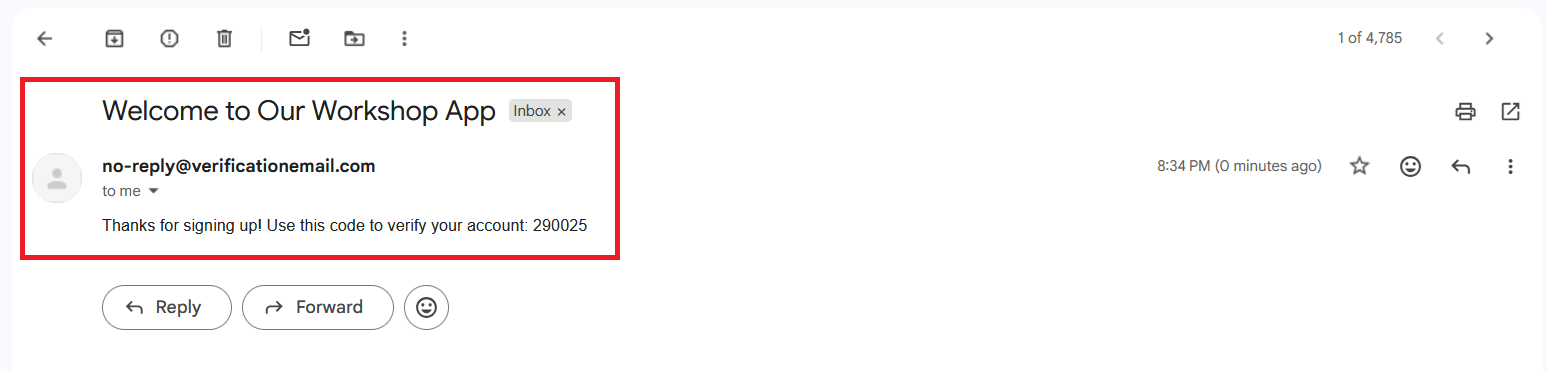 Authenticator Confirmation Email