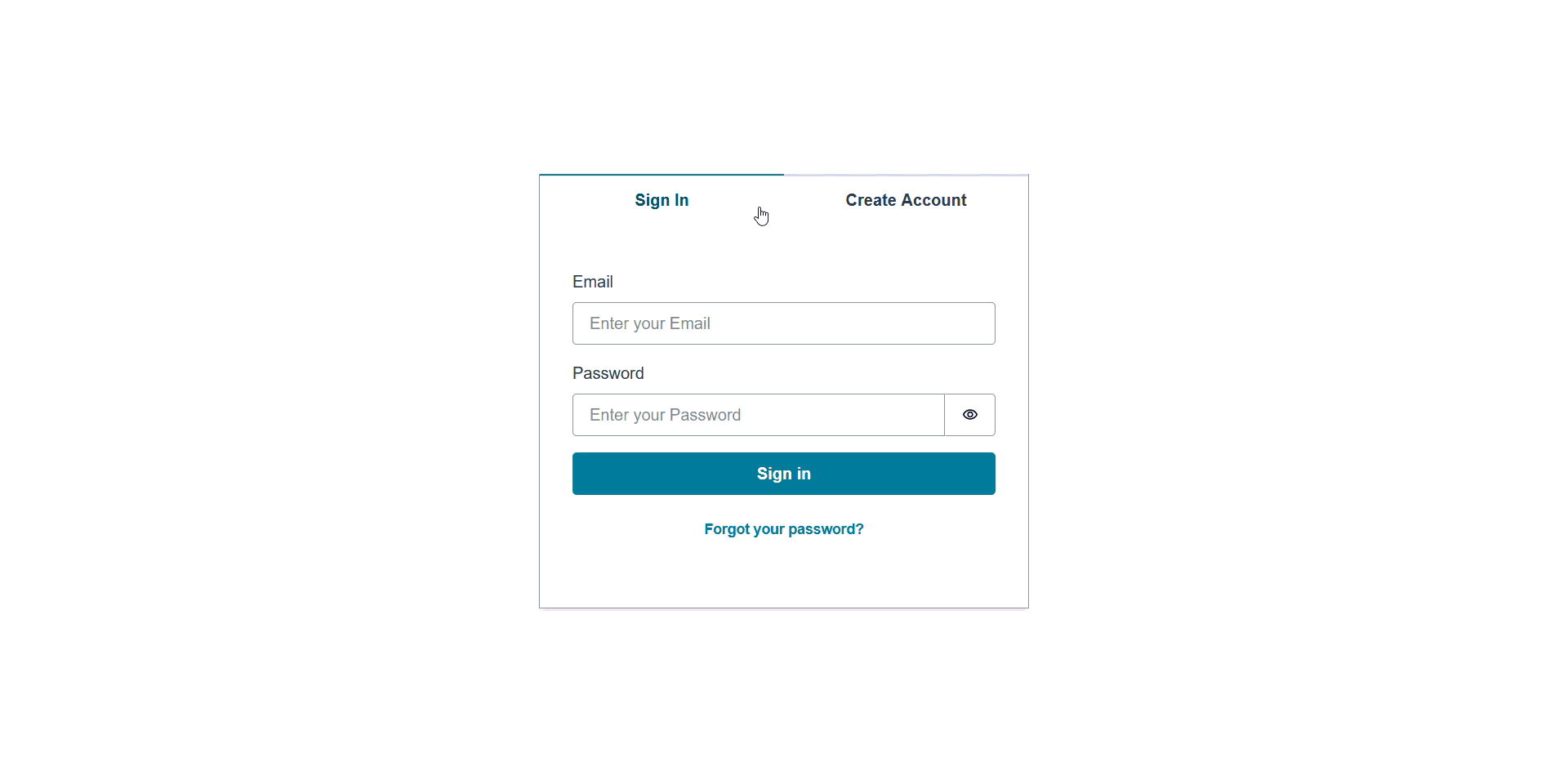 Authenticator UI showing sign-up form