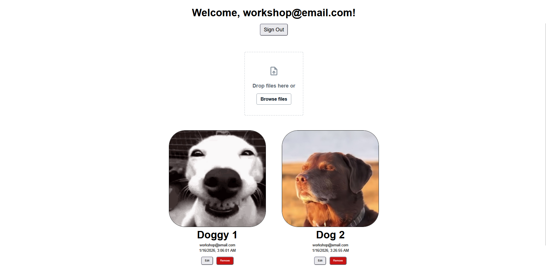 Posts component showing StorageImage integration