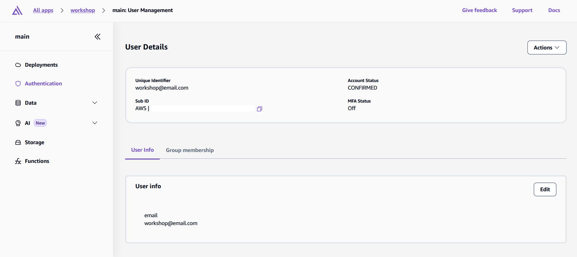 User Details