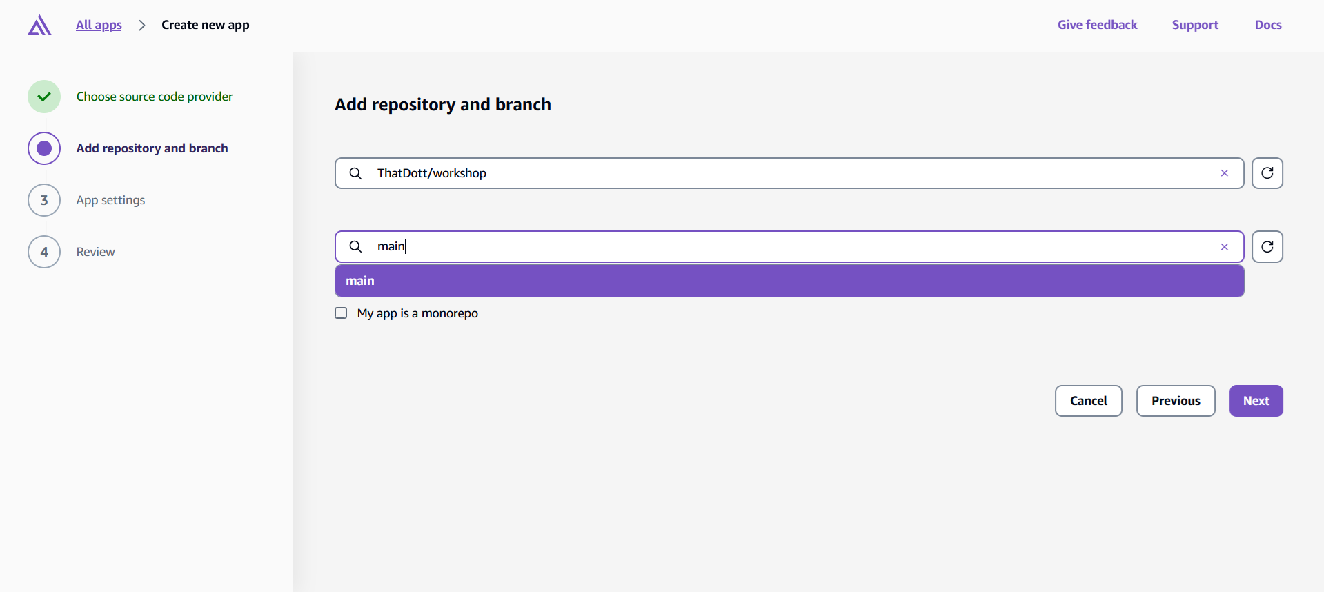 Select Branch